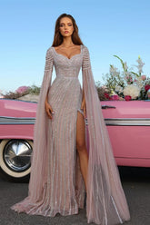 Babyonlines Long Sleeves Sweetheart Sequined Formal Evening Dresses
